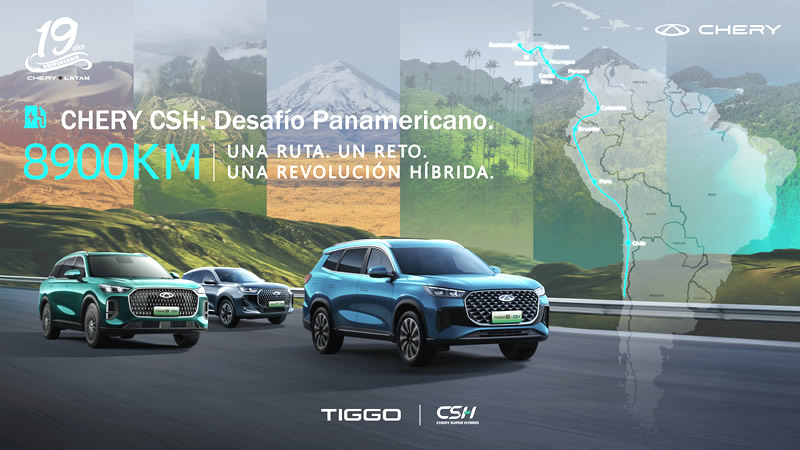 Chery inicia el ''Desafio Panamericano'': 8.900 kilómetros para poner a prueba su sistema Super Hybrid
