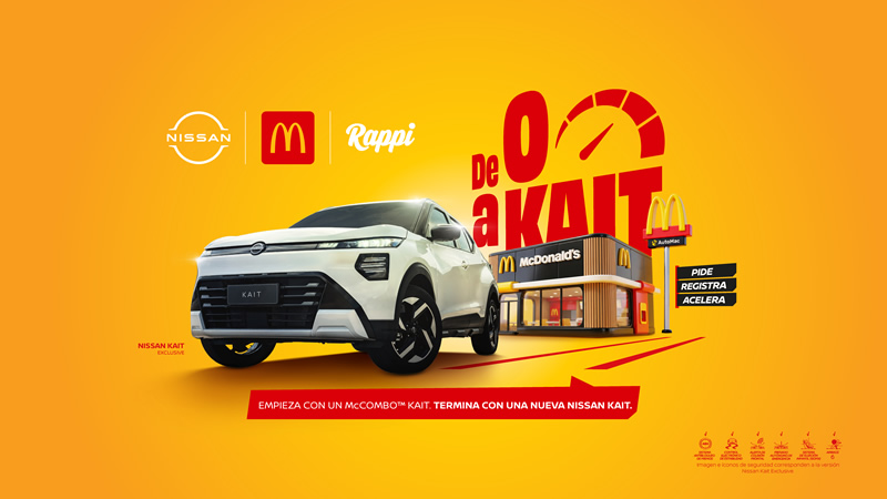 Nissan, McDonald's y Rappi presentan la iniciativa ''De 0 a Kait'' en Colombia