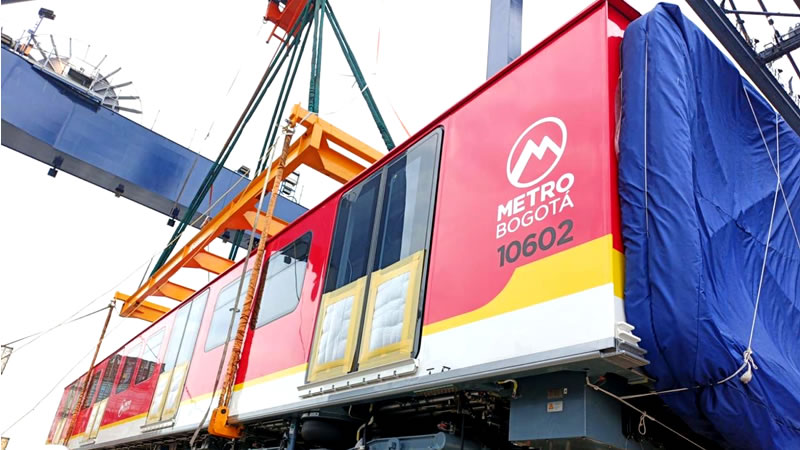 Desembarca el quinto tren del Metro y la flota bogotana ya es una realidad logística