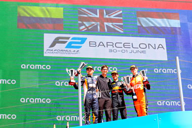 Segundo podio consecutivo de Sebastián Montoya en la FIA Fórmula 2, esta vez en Barcelona