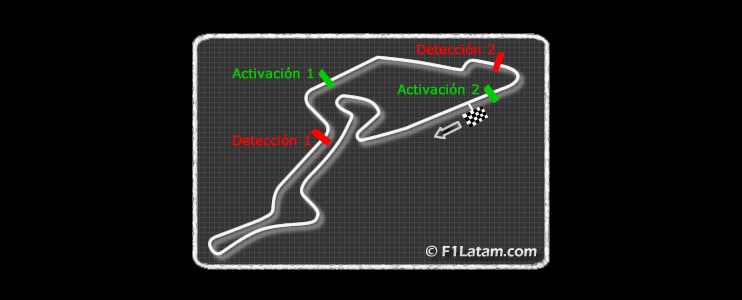 FIA anuncia las zonas de detección y activación del DRS en el Circuito de Nürburgring 