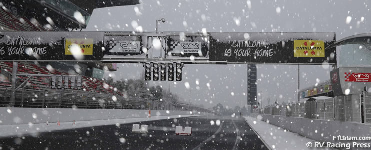 La nieve frenó programa de pruebas de pilotos y equipos de Fórmula 1 - Tests en Barcelona - Día 3 
