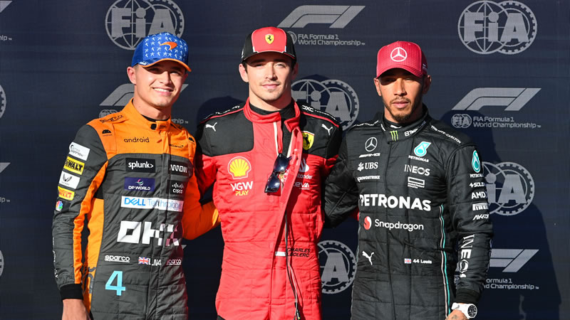 Leclerc se lleva la pole y lo acompaña Norris en primera fila - Reporte Clasificación - GP de Estados Unidos 