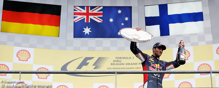 Tercera victoria de Ricciardo y la 50a del equipo en F1 - Reporte Carrera - GP de Bélgica - Red Bull
