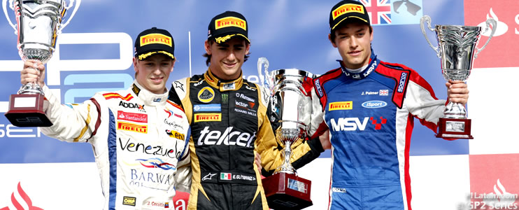 Victoria del mexicano Esteban Gutiérrez en la Carrera 1 de la GP2 Series en Silverstone 