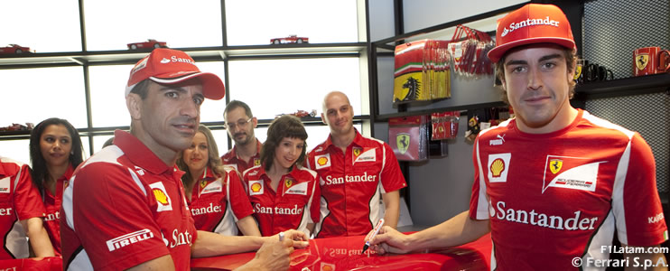 Alonso y Gené, embajadores de lujo de la inauguración de dos tiendas Ferrari en Madrid 