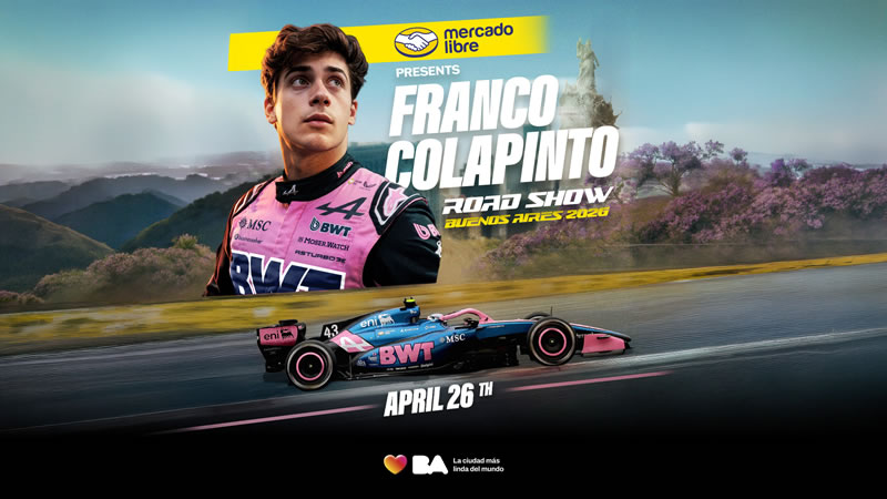 Franco Colapinto y Alpine realizarán un multitudinario Roadshow en las calles de Buenos Aires