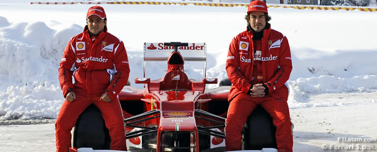 Gran optimismo de Fernando Alonso y Felipe Massa con el nuevo Ferrari F2012