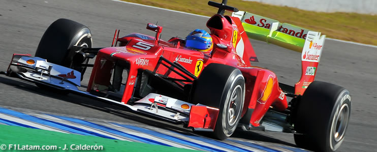 Fernando Alonso y el Ferrari F2012 con el mejor tiempo - Test en Jerez - Día Final
