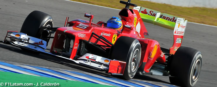 Fernando Alonso y el Ferrari F2012 con el mejor tiempo - Test en Jerez - Día Final 