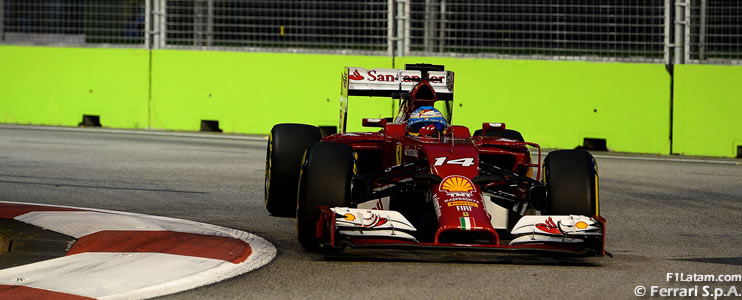 Fernando Alonso mantiene el fuerte ritmo de Ferrari - Reporte Pruebas Libres 3 - GP de Singapur