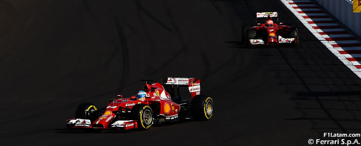 Discreta participación de Alonso y Räikkönen en Sochi - Reporte Carrera - GP de Rusia - Ferrari
