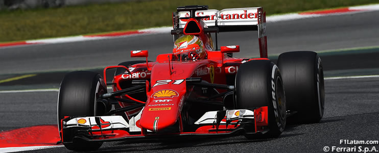 El mexicano Esteban Gutiérrez completa su primer test con el Ferrari SF15-T en Barcelona 