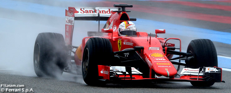 Sebastian Vettel con el mejor tiempo en los tests de lluvia de Pirelli en Paul Ricard 