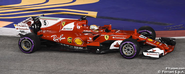 Vettel feliz por el cambio radical del SF70H entre las sesiones de ayer y la pole de hoy