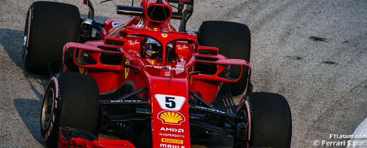 Vettel se recupera y con Räikkönen dejan adelante a Ferrari - Reporte Pruebas Libres 3 - GP de Singapur 