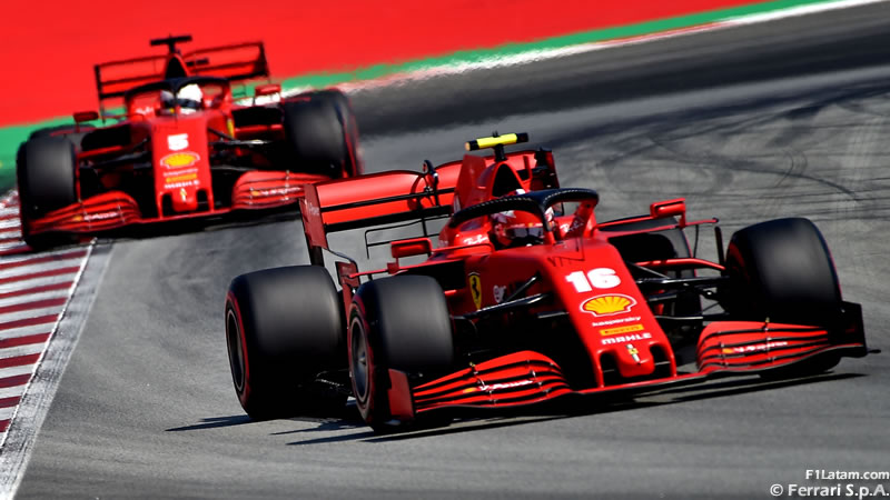 Actualizaciones en los Ferrari SF1000 de Sebastian Vettel y Charles Leclerc en Sochi 