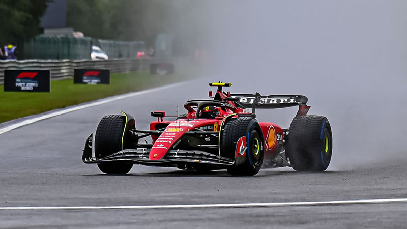 Sainz al comando de la sesión bajo la lluvia - Reporte Pruebas Libres 1 - GP de Bélgica 