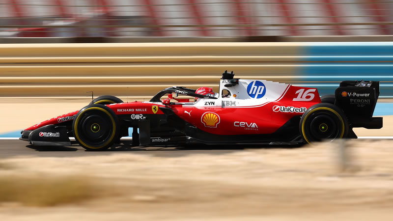 Leclerc domina la segunda jornada en Bahrein y sitúa a Ferrari adelante