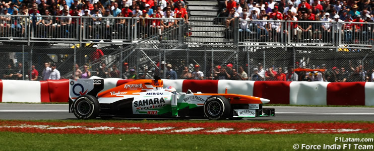 Di Resta y Sutil suman en el GP 100 del equipo - Reporte Carrera - GP de Canadá - Force India 
