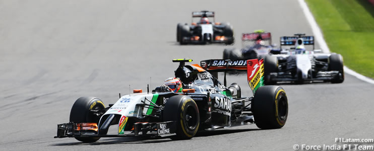 Sergio Pérez y Nico Hülkenberg cierran el top 10 - Reporte Carrera - GP de Bélgica - Force India
