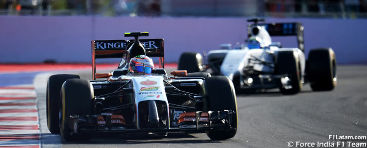 Gran esfuerzo de Sergio Pérez para sumar el último punto - Reporte Carrera - GP de Rusia - Force India
