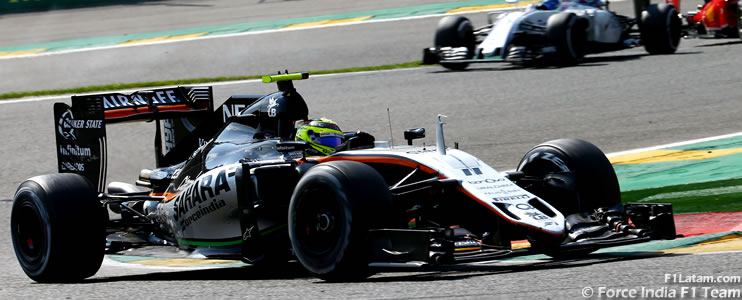 Felicidad de Pérez por ascenso de Force India al cuarto lugar en Campeonato de Constructores