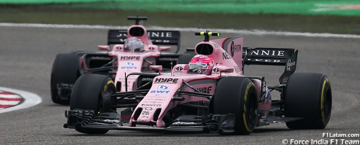 Sergio Pérez y Esteban Ocon siguen sumando puntos importantes para Force India 