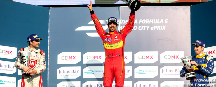 Victoria de Lucas di Grassi en el ePrix de México de FIA Fórmula E en el Autódromo Hermanos Rodríguez 