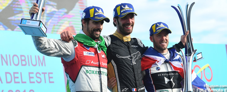Vergne ganó en Uruguay y se afianzó en el liderato de la FIA Fórmula E 
