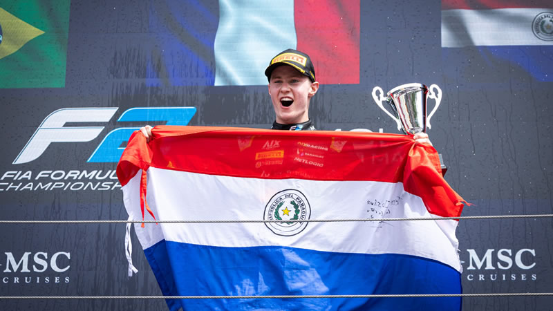 Joshua Duerksen logró el primer podio y puntos para Paraguay en la FIA Fórmula 2