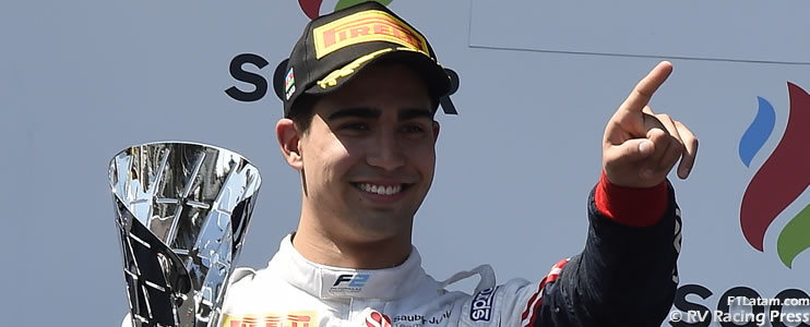 El ecuatoriano Juan Manuel Correa logró el podio en la segunda carrera de F2 en Bakú