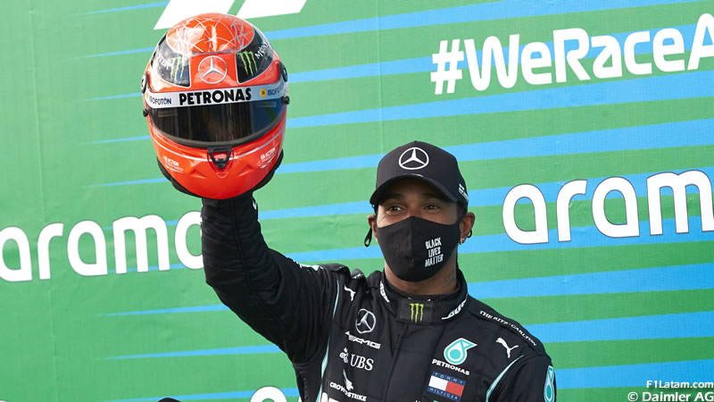 Hamilton gana e iguala el récord de 91 victorias de Schumacher  - Reporte Carrera - GP de Eifel