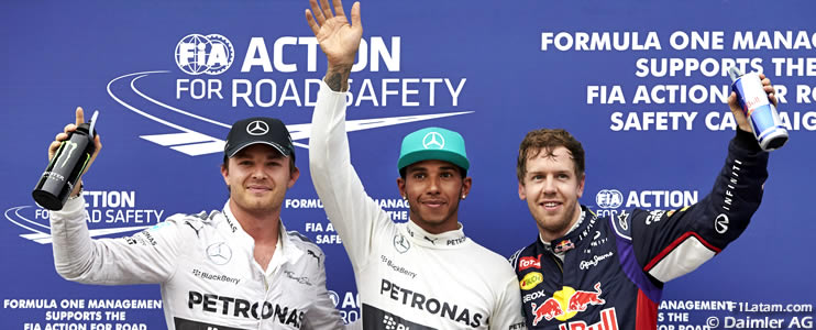 Hamilton supera a Vettel por la pole position bajo la lluvia - Reporte Clasificación - GP de Malasia 
