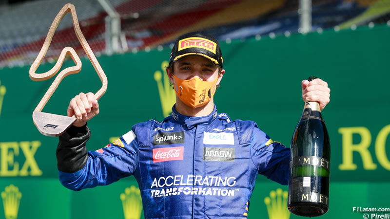 Lando Norris obtiene su primer podio en el campeonato mundial de F1