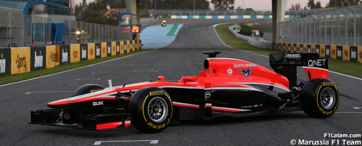 Fotos: El nuevo MR02 de la escudería Marussia es presentado en Jerez 