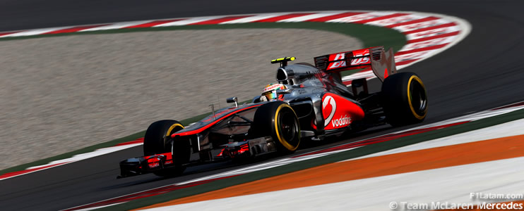 Gran nivel de competitividad de Hamilton y Button - Reporte Carrera - GP de India - McLaren 