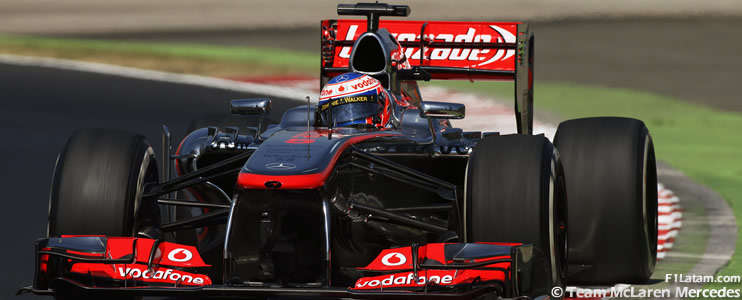 Cambio de temperatura entre sesiones afecta a Button y Pérez - Reporte Viernes - GP de Hungría - McLaren 