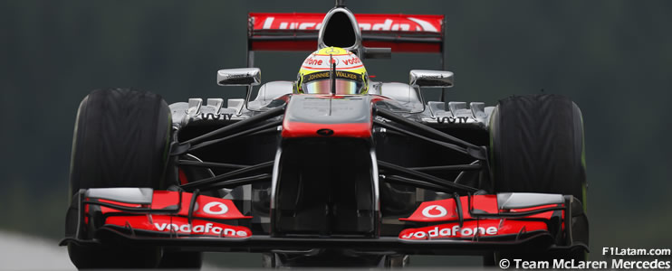 Pérez y Button más cómodos con pista húmeda - Reporte Viernes - GP de Bélgica - McLaren 
