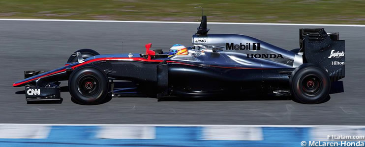 Rodaje limitado para Fernando Alonso en el primer test del McLaren-Honda MP4-30