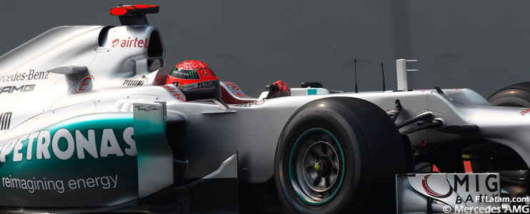 Suerte dispar para Rosberg y Schumacher - Reporte Clasificación - GP de India - Mercedes 