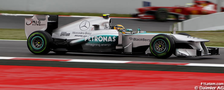 Rosberg y Hamilton trabajan en el ritmo en tandas largas - Reporte Viernes - GP de España - Mercedes 