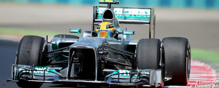 Hamilton y Rosberg por primera vez con los nuevos Pirelli - Reporte Viernes - GP de Hungría - Mercedes 