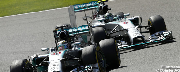 Incidente entre Rosberg y Hamilton caldea de nuevo los ánimos - Reporte Carrera - GP de Bélgica - Mercedes