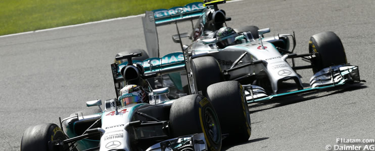 Incidente entre Rosberg y Hamilton caldea de nuevo los ánimos - Reporte Carrera - GP de Bélgica - Mercedes 