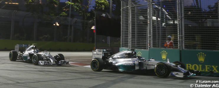 Hamilton y Rosberg solo tienen un objetivo: ganar - Reporte Clasificación - GP de Singapur - Mercedes
