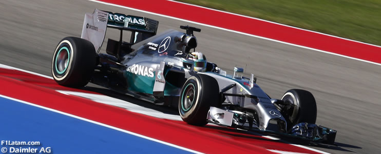 Tan sólo 3 milésimas separan a Hamilton de Rosberg - Reporte Pruebas Libres 2 - GP de Estados Unidos 