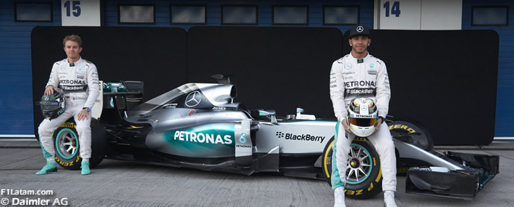 Mercedes presenta el F1 W06 Hybrid, auto con el que Hamilton y Rosberg defenderán el título
