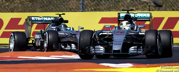 Rosberg pierde una oportunidad de oro para descontarle a Hamilton - Reporte Carrera - GP de Hungría - Mercedes
