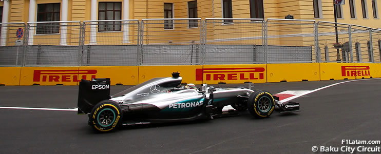 Lewis Hamilton no baja el ritmo y sigue adelante en Bakú - Reporte Pruebas Libres 2 - GP de Europa